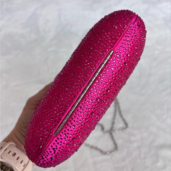 NINA Xio Fantasy Pink Glass Crystal Minaudiere Evening Clutch Handbag--NWT - Picture 8 of 15
